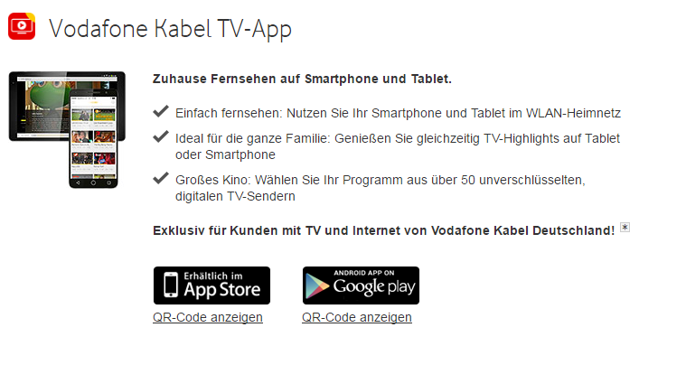 Kabel Deutschland Fernbedienung App: Preise und Infos